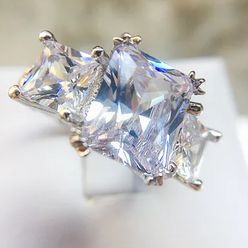 Промоция Прости брачни халки сребърен цвят за жени Годежен пръстен с кубическим цирконием най-високо качество CZ Бижута
