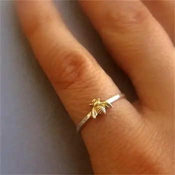 Просто пръстен и златна пчела Богемные дамски пръстени, Сватба бижута Сватба, Подарък за парти Аксесоари за момичета
