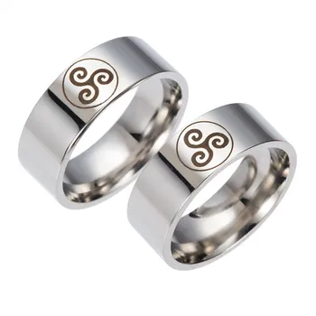 Пръстен с печаткой с логото на Teen Wolf Модни пръстени от неръждаема стомана за мъже, байкерские украса, Трискель, Triskelion, Титановое женски пръстен, бижута
