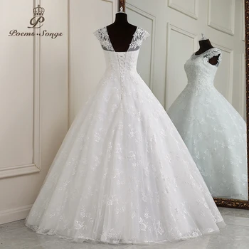 Реална снимка на Елегантното бельо рокля с дължина до пода сватбена рокля boho сватбена рокля robe de mariee vestidos de новия
