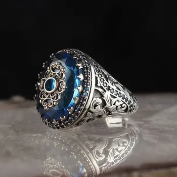 Ретро Древен Близкоизточен Арабски стил Мъжки пръстени Модерен Двуцветен Резбовани мотиви Пънк-пръстени за мъже Вечерни бижута подаръци