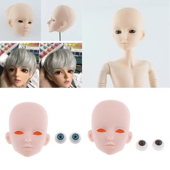 Стоп-моушън форма за главата с глазными ябълки 60 см BJD Кукла Cosplay, за да проверите за нормална кожа