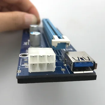 Такса щранг PCI-E GPU удължителен кабел Адаптер за карта щранг 6pin PCI-E към печатната платка USB 3.0