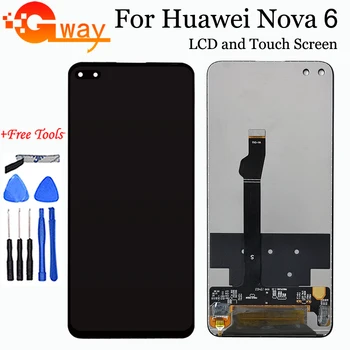 Тестван За Huawei Nova 6 LCD дисплей с Сензорен екран Дигитайзер, Резервни Части За Nova 6 WLZ-AL10 WLZ-TL10 Екран