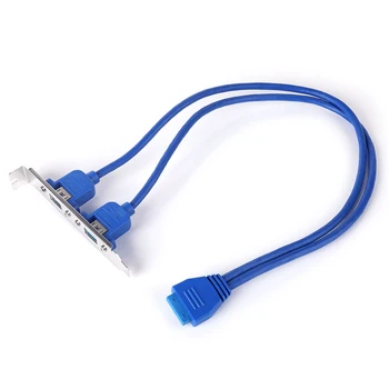 Удлинительный кабел с дял 20-пинов за Двойна адаптер USB3.0 с преграда Високоскоростен USB 3.0 Скоба за Разширяване на Гърба За PC Компютър