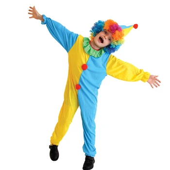 Унисекс Детски Пурим Цирк е Колоритен Костюм на Клоун Портретно седмица Палава Арлекин Cosplay Хелоуин Карнавал Необичайно вечерна рокля