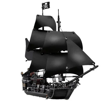 Черен Кораб Перли Е Съвместим С Пиратите Модел Кораби Градивните Елементи На Момчетата За Рождения Ден На Карибските Подаръци, Детски Играчки