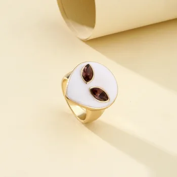 Чужди Пръстени за очи с лошадиным око 2021 Тенденция Естетически Хип-поп-пънк-готик модерен пръстен за жени Egirl Vingtage Златен пръстен на пръста си