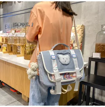 Японски ученички JK Чанта За жени Многофункционален Скъпа Раница Прозрачна чанта Чанта през рамо Чанта на рамото Bolso Mochilas